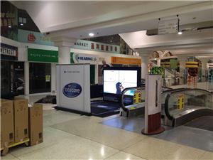 A Purina Total Care augmented reality screen in a shopping centre