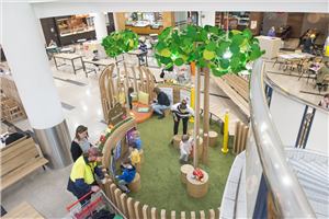 An overhead view of the Altona Gate play pod and food court