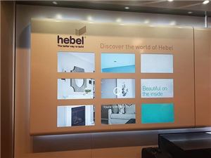 A Hebel Discover the world touch screen wall display